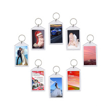 Blank Keyring Keychain Wholesale Snap-in Custom Personalised Insert Photo Acrylic Custom Logo Iron Opp Bag Digital Printing